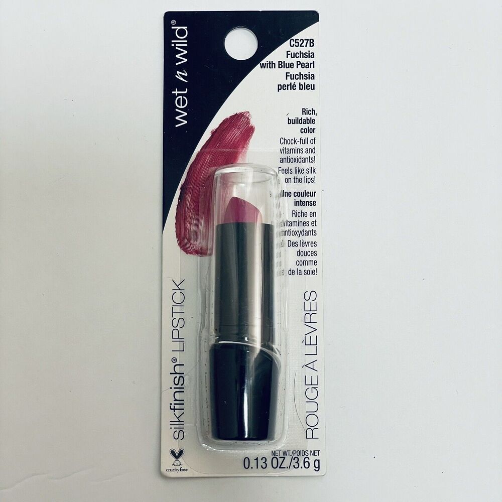 NWT Wet’n Wild Silk Finish LIPSTICK C527B Fuchsia with Blue Pearl Silk Finish